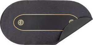 Triton Premium Portable Poker Table Mat 10 Player Blue - Multi-Spandex Fabric Rubber Portable Poker Game Mat with Zippered Oxford Fabric Carry Bag - 80 L x 38 W