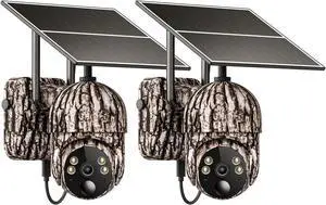 3rd Trail Camera with Built-in 4G LTE SIM Card, Support Unlimited Data Plan,2K Live Streaming, 360° Overview, Solar Cellular Deer/Game/Security Camera Outdoor, Motion Activated, Remote Access