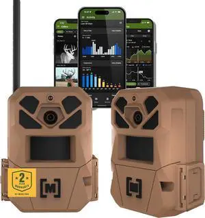 Edge 3 Cellular Trail Camera - 2 Pack - 40MP HD Photo Capture - 1080p Low-Glow Flash - GPS - Multi-Carrier Auto-Connect - Built-in Memory - 0.5s Trigger Speed - AI Buck Detection