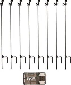 Products Trail Camera Holder Posts (8-Pack) with Universal Mounts for All Game Cams and No Trees Required Bundle with USB Card Reader (9 Items)