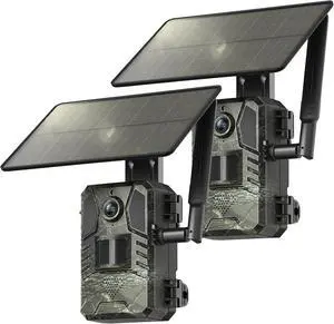 Cellular Trail Camera 2 Packs, Trail Camera Built-in SIM Card 4G LTE with Unlimited Data Plan Game Cameras with Night Vision Motion Activated Waterproof 2K Live View 0.2s Speed Deer Camera