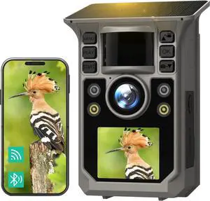 Trail Camera Full Color 6K 64MP Solar WiFi Game Hunting Camera with Night Vision,Built-in 7500mAh Battery, IP67 Waterproof, 64GB Motion Thermal Sensitivity Activated Field Camera