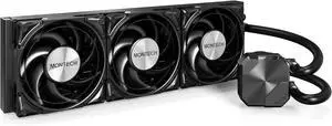 HyperFlow Silent 360 Black  Ultra-Quiet AIO Liquid CPU Cooler, 3100RPM Pump, Triple Silent Fans, High-Efficiency Radiator for Superior Heat Dissipation,  &  Compatible, ARGB-Free
