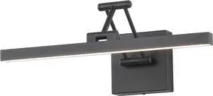 Hard-Wired Picture Light Dimmable LED Picture Lights for Paintings 15.7" Inch Black Metal Body Wall Pictures with Adjustable Swing Arm Art Display Lamps 7W 3000K Warm White Book Light