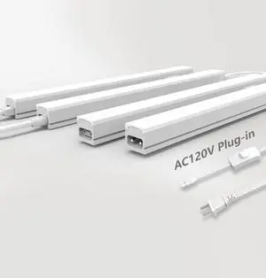 Under Cabinet Lighting Plug in, 16 Inch 4 Pcs, Linkable AC120V 3CCT 3000K/4000K/5000K Ultra Slim, LED Under Cabinet Lights for Counter Light, Kitchen, Shelf, Sink, Workshop, Desk, White