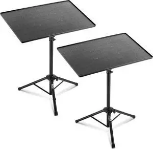 Universal Laptop Projector Tripod Stand - 2 Pcs Computer, Book, DJ Equipment Holder Mount Height Adjustable Up to 50 Inches w/ 20'' x 16'' Plate Size - Perfect for Stage or Studio Use PLPTS3X2