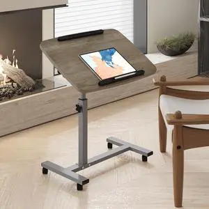 Laptop Table Mobile Adjustable Height Portable Desk Notebook Swivel PC Computer Rolling Desk with Wheels, Laptop Stand for Couch Bedside Hospital Bed Table