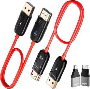 Wireless HDMI Transmitter and Receiver, 4K Decode 1080P@60Hz Ultra HD Output, HDMI Wireless Support 2.4/5G Plug & Play for Video Streaming and Audio to Monitor from PC/Projector/TV Box