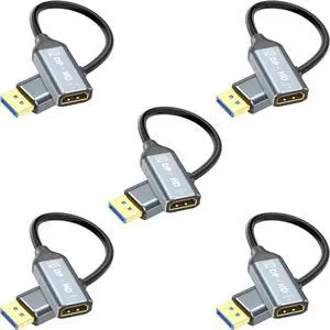 DisplayPort to HDMI Adapter 5-Pack, 4K@60Hz DP (Male) to HDMI (Female) Converter, Uni-Directiona for PC, Laptop, Monitor, Projector