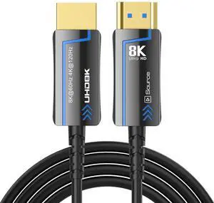 Fiber Optic HDMI Cable Speed HDMI 2.1 Cable 8K@60 4K@120Hz 48Gbps HDR eARC HDCP Compatible with UHD TV Box Projector PS5 Gold Plated Connector Ultra High Computer(Fiber Optic, 30FT(10M))