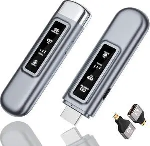 Wireless HDMI Transmitter and Receiver, Hdmi to Micro/Mini hdmi 4k Adapter with Status Indicator, HDMI Connector Extender for PC/Camera/TV Box to TV/Projector, Low Latency (165ft)