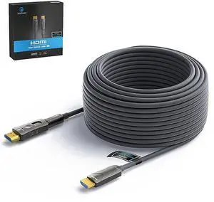 Fiber Optic HDMI Cable - 50ft, 4K@60Hz, HDMI to HDMI & Micro HDMI, HDR10, ARC, 3D, Slim for Laptop, Camera, PS4, Projector, TV