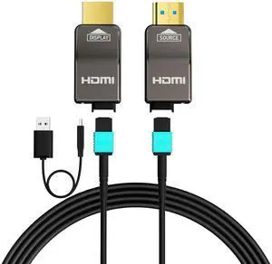 8K Detachable Full Fiber Optic Armored HDMI 2.1 Cable 100FT, Ultra High Speed 48Gbps, Support 8K@60Hz 4K@120Hz, Dynamic HDR, eARC, Compatible with PS5/Xbox/Blu-ray/TV/Monitor/Projector