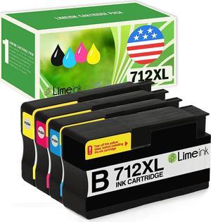 Limeink Compatible Ink Cartridges Replacement for HP 712 Ink Cartridges 712XL Ink for HP for DesignJet T650 T630 T230 T210 Studio Plotter Printers Magenta Black Cyan Yellow (4 Pack)