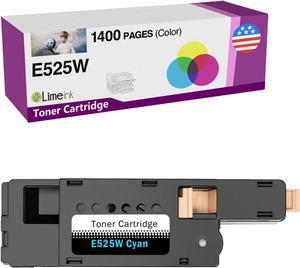 Limeink 1 Cyan Compatible High Yield Laser Toner Cartridges Replacement for Dell E525W 525W E525 525 H3M8P DPV4T Compatible with E525W E525DW Color Laser Printer