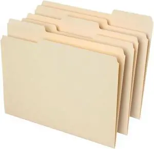 File Folders, 1/3 Cut, Letter Size, Manila, 100-Pk