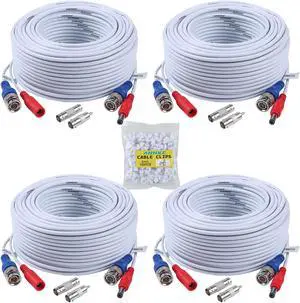 SANNCE 4x 100ft Video Power Cable BNC RCA Wire for Security Camera System XCL038