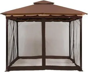 Keep Mosquitoes Out of Your 10 x 10 Gazebo with This Four Panel Pack of Easy to Netting with Zippers
