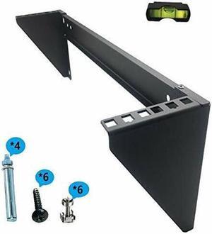 2U 19 Inch Steel Vertical Wall Mount Server Rack 125 lb Heavyload, Black