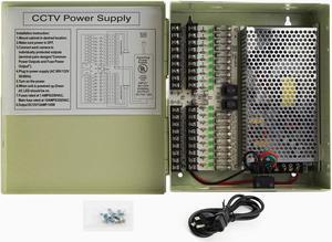 18 Output 29 Amp 12V DC CCTV Distributed Power Supply Box for Security Camera, DVRs. UL Listed