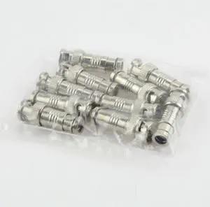 BNC Compression Connectors for CCTV Security Camera, Pack of 10