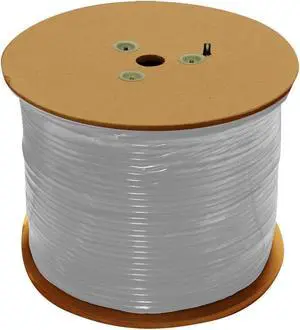 CAT6 1000FT ETHERNET CABLE Solid Bare Copper White 23AWG 4Pair 350MHz ETL Listed