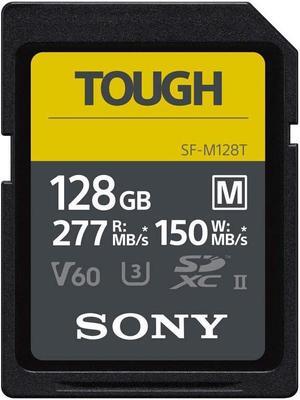 Sony TOUGH-M series SDXC UHS-II Card 128GB, V60, CL10, U3, Max R277MB/S, W150MB/S (SF-M128T/T1)