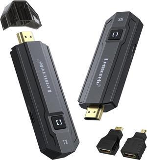 Wireless HDMI Transmitter and Receiver Kit Support 1080P@60Hz HD Transmit up to 164FT, Wireless HDMI Extender Plug and Play, Streaming Video Audio for Laptop, DSLR, PC, Projector, HDTV