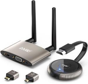 HDMI Wireless Transmitter and Receiver 4K, Dual Screens HDMI & VGA Live Casting 5G Video/Audio for Laptop, Cable Box, Camera, Blu-ray, Phone, Netfix to Monitor, Projector, HDTV 165FT/50M