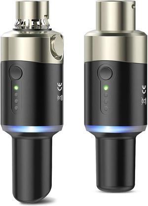5.8 Ghz Wireless Microphone Transmitter Receiver Plug-on XLR Microphone Wireless System for Dynamic Microphone, Audio Mixer, DSLR Camera, PA System