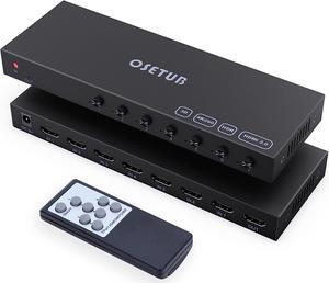4K@60Hz 7 Port HDMI Switch, 7 in 1 Out HDMI Switcher Selector Support HDR & HDCP 2.2 & Full 3D with IR Remote Control for Nintendo Switch,Xbox PS5/PS4,Fire Stick,Roku