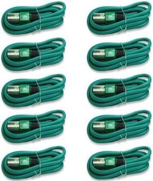 10 PACK 6 ft foot 3 pin male to female XLR mic microphone audio cables cords