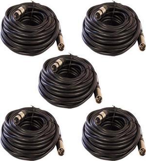 5 Pack Lot 3Pin XLR Male to Female Microphone Mic mike extension Cable 25ft foot