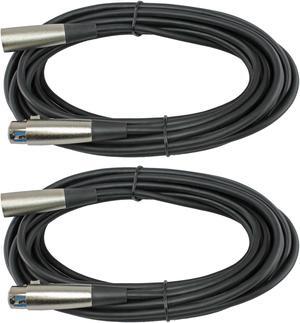 2 PACK 50FT XLR 3Pin Male to Female Mic Microphone Audio Cord Shielded Balanced Cable