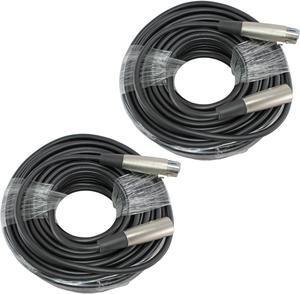 2PACK 100FT Foot XLR 3Pin Male to Female mic Extension Microphone Shielded Cable