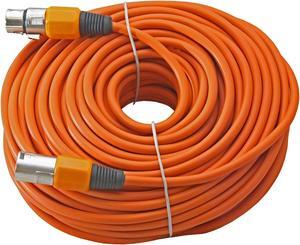 100 ft foot XLR 3pin Male to Female ORANGE mic microphone extension cable cord
