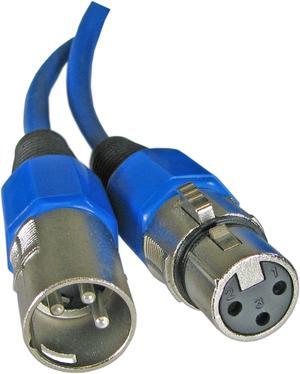 4 Pack Lot BLUE 3-Pin XLR Extension Microphone Mic Cable Male to Female M/F 15ft