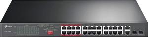 TP-Link 24 Port 10/100Mbps Fast Ethernet PoE Switch 24 PoE+ Ports @250W, w/ 2 Uplink Gigabit Ports + 2 Combo SFP Slots Limited Lifetime Protection Extend Mode Priority Mode (TL-SL1226P)