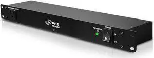 Pyle PDU Power Strip Surge Protector - 150 Joule 15 Amp 9 Outlet Strips Surge Protector Heavy Duty Electric Extension Cord Strip - 1U Rack Mount Protection Power Outlet Strip W/ AC Filter - PCO850