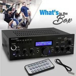 Pyle PDA5BU 200W Bluetooth Stereo Mini Amplifier with FM Radio, MP3/USB/SD/AUX