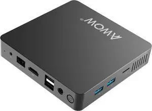 Mini PC Windows 10 PRO, Intel 4 Cores Celeron N3350 (Max 2.4 GHz), Small Desktop PC 6GB DDR4 RAM 64GB SSD, Mini Computer Support 4K Dual HDMI, WiFi5 Bluetooth 4.2, Gigabit Ethernet, 2*USB