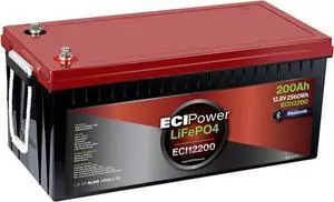 12V 200Ah Lithium LiFePO4 Deep Cycle Rechargeable Battery | 2000-5000 Life Cycles & 10-Year Lifetime | Built-in BMS | Perfect for RV, Solar, Marine, Overland, Off-Grid Applications