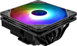 IS-55 ARGB CPU Cooler Low Profile 57mm Height CPU Air Cooler ARGB 5 Heatpipes 120x120x15mm Slim Fan, CPU Fan for Intel LGA1700/115X/1200; AMD AM4/AM5, For Desktop
