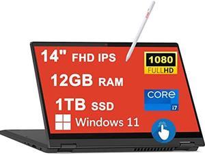 Lenovo IdeaPad Flex 5 14 2in1 Laptop 14 FHD IPS Glossy Touchscreen 11th Generation Quadcore i71165G7 12GB RAM 1TB SSD Backlit Keyboard Fingerprint HDMI USBC Dolby Win11 Graphite Grey  Pen