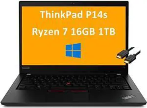 Lenovo 2021 ThinkPad P14s 14" FHD Thin Light Mobile Workstation Business Laptop (AMD 8-core Ryzen 7 Pro 4750U (Beat i7-10750H), 16GB RAM, 1TB SSD) Backlit, Fingerprint, WiFi 6, Win 10 Pro, IST Cable