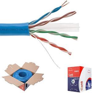 Satmaximum CAT6 1000ft UTP Blue Ethernet Solid Cable 550Mhz LAN Cable 23AWG RJ45 Network Wire Bulk (Blue)