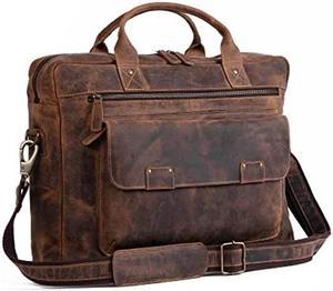 Leather briefcase 18 Inch Laptop Messenger Bags for Men and Women Best  Office School College Briefcase Satchel Bag