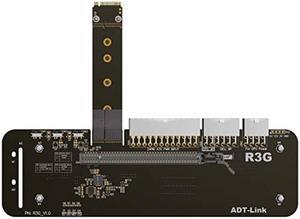 ADT-Link M.2 Key M NVMe External Graphics Card Stand Bracket with PCIe3.0 x4 Riser Cable 25cm 50cm 32Gbs for ITX STX NUC VEGA64 GTX1080ti (25CM,R43SG)