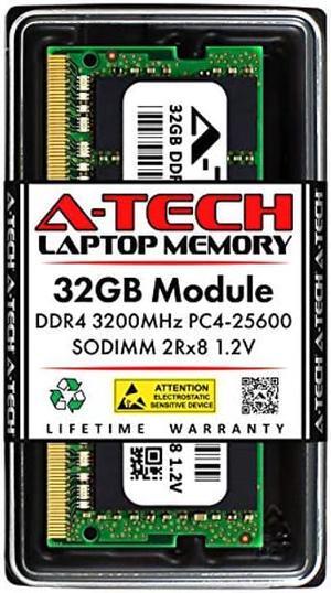 A-Tech 32GB RAM Replacement for Crucial CT32G4SFD832A | DDR4 3200MHz PC4-25600 2Rx8 1.2V SODIMM 260-Pin Memory Module