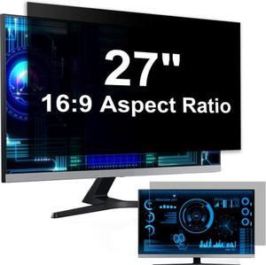 [2 Pack] Computer Privacy Screen 27 Inch for 16:9 Widescreen Monitor, Removable Eye Protection Anti Glare Blue Light Filter, Anti Scratch Computer Monitor Privacy Shield 27 In